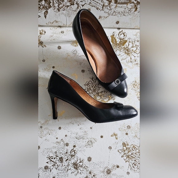 Marc Jacobs Black Pumps Heels Bowl Logo Size 38.5 - Picture 2 of 15
